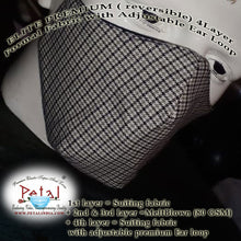 Load image into Gallery viewer, Premium Suiting Fabric Reversible 4 Layer Reusable Face Mask with Adjustable Ear Loop