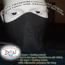Load image into Gallery viewer, Premium Suiting Fabric Reversible 4 Layer Reusable Face Mask with Adjustable Ear Loop
