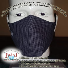 Load image into Gallery viewer, Premium Suiting Fabric Reversible 4 Layer Reusable Face Mask with Adjustable Ear Loop