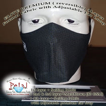 Load image into Gallery viewer, Premium Suiting Fabric Reversible 4 Layer Reusable Face Mask with Adjustable Ear Loop