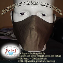 Load image into Gallery viewer, Premium Suiting Fabric Reversible 4 Layer Reusable Face Mask with Adjustable Ear Loop